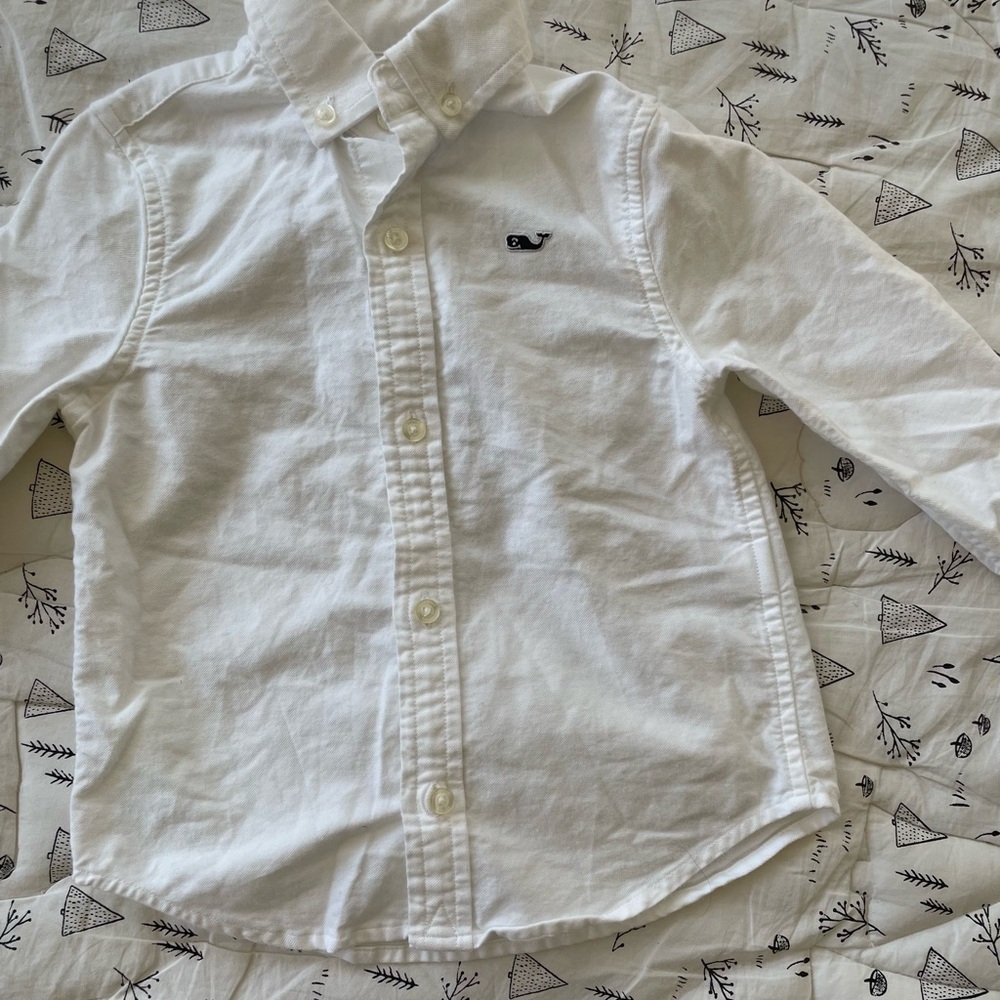 Vineyard Vines Kids' Oxford Solid Whale Shirt 2T Like New